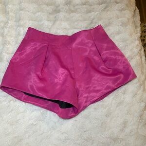 Vibrant Pink Satin Shorts
